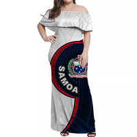 Samoa Tribal Tattoo Long Dress No.3 LT6 Women White - Polynesian Pride