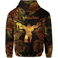 Ophiuchus Zodiac Polynesian Zip Hoodie Unique Style Gold LT8 - Polynesian Pride