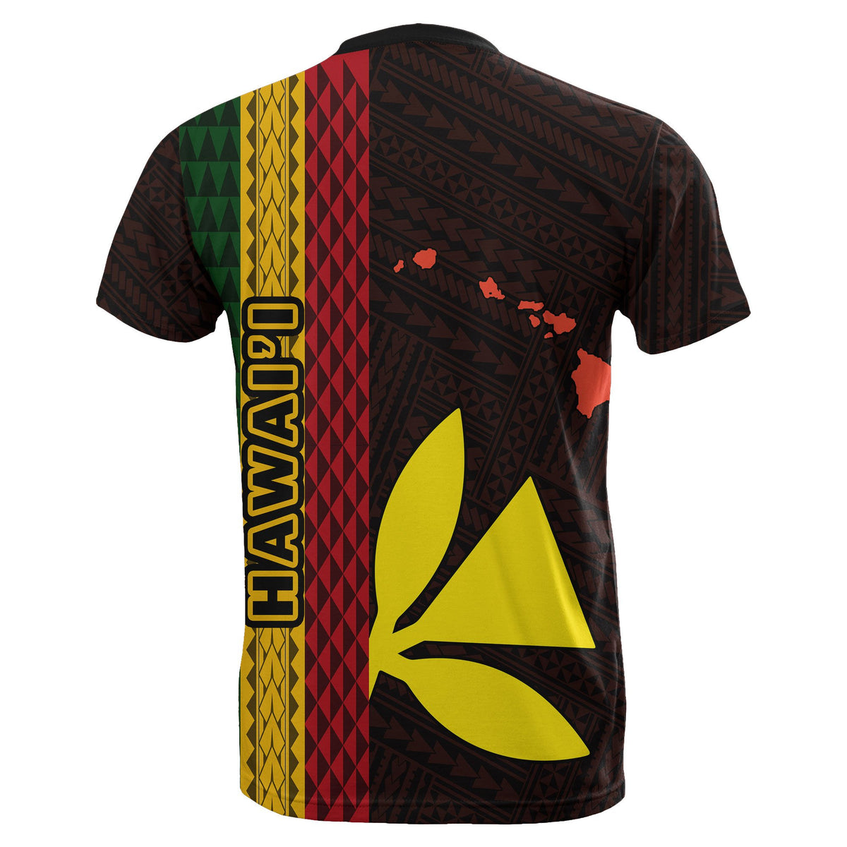 Hawaii Kanaka Flag T Shirt Polynesian Hawaii Culture Orange - Polynesian Pride