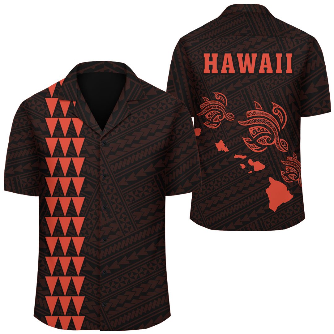 Kakau Polynesian Three Turtles Map Hawaii Shirt - Orange Unisex Orange - Polynesian Pride