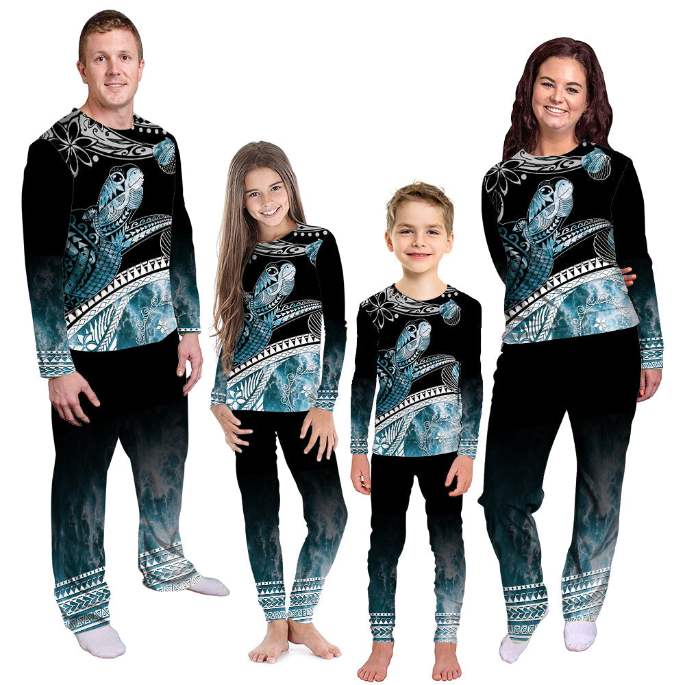 Polynesian Pajama Set Ocean Waves Style - Turtle LT7 - Polynesian Pride