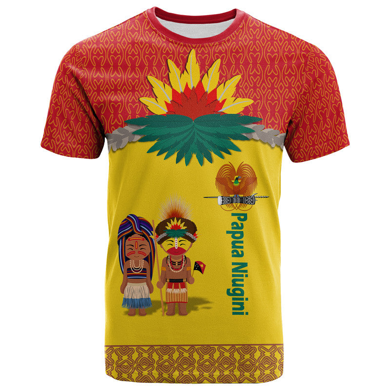 Papua New Guinea T Shirt Indigenous PNG Huli Tapa Style LT9 Adult Yellow - Polynesian Pride
