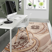 Papua New Guinea Area Rug - Hibiscus Flowers Vintage Style - Polynesian Pride