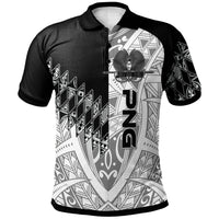 Papua New Guinea Polo Shirt Symmetry Style Unisex Black - Polynesian Pride