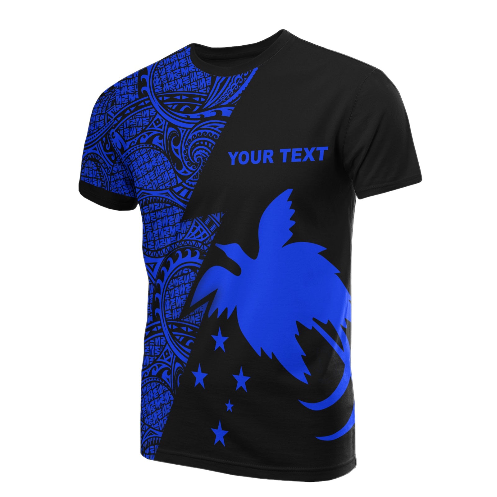 Papua New Guinea Custom T Shirt Polynesian Pattern Blue Style Unisex Blue - Polynesian Pride