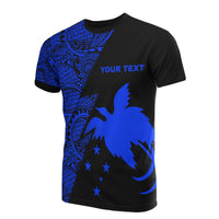 Papua New Guinea Custom T Shirt Polynesian Pattern Blue Style Unisex Blue - Polynesian Pride