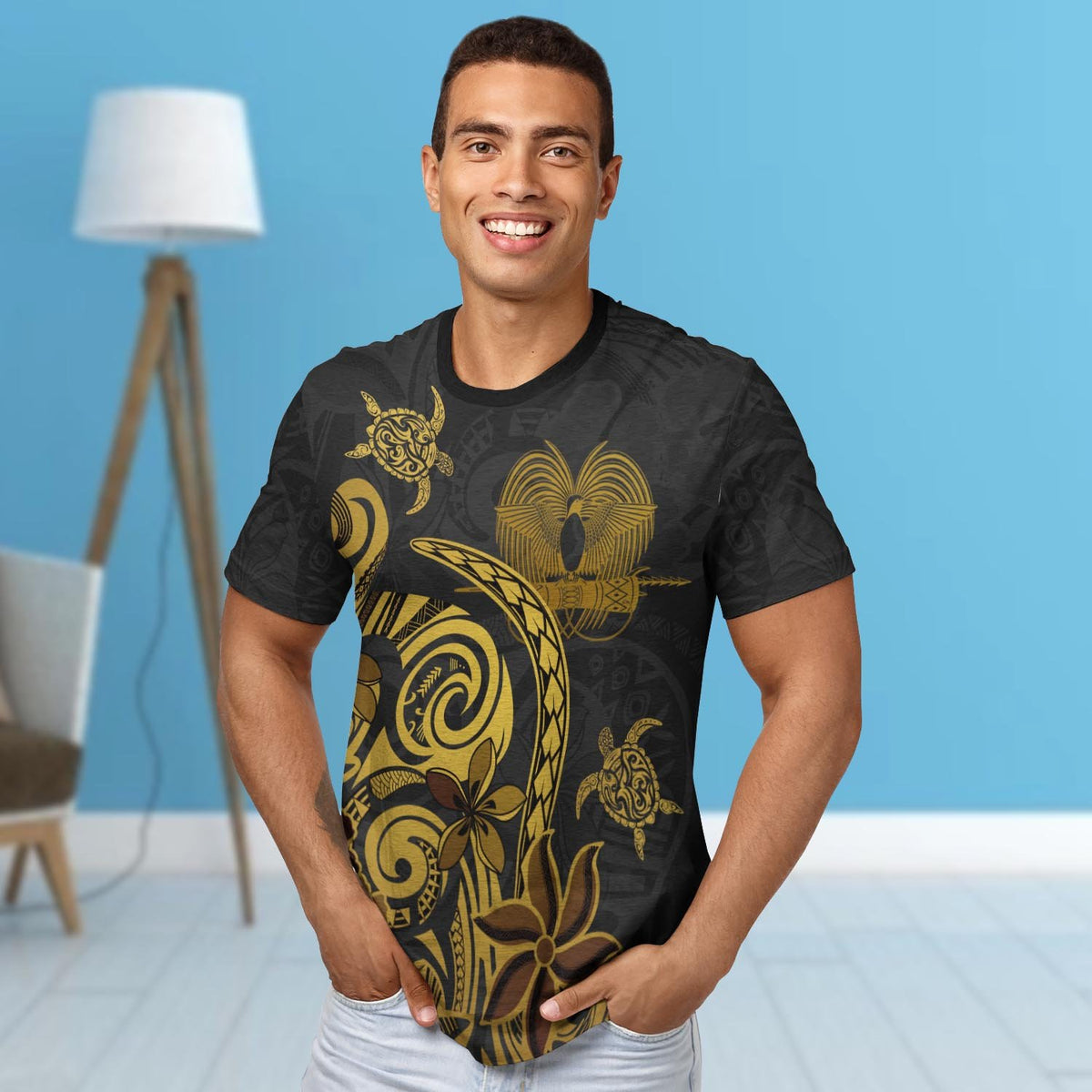 Papua New Guinea Custom T Shirt Folk Style - Polynesian Pride
