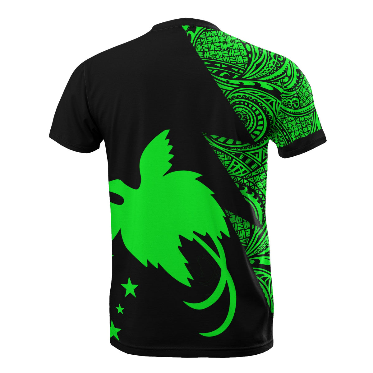 Papua New Guinea Custom T Shirt Polynesian Pattern Green Style - Polynesian Pride