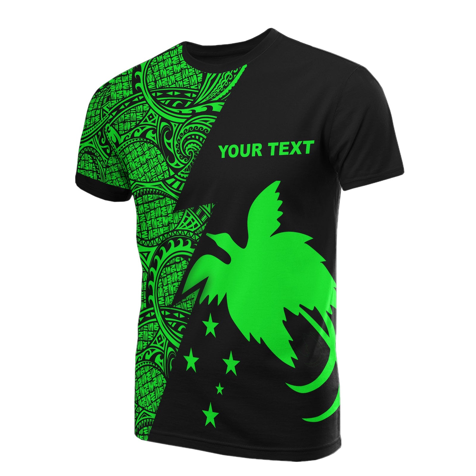 Papua New Guinea Custom T Shirt Polynesian Pattern Green Style Unisex Green - Polynesian Pride