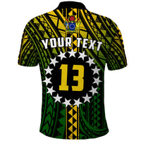(Custom Text and Number) Cook Islands Polo Shirt Polynesian Pattern Stars LT13 - Polynesian Pride
