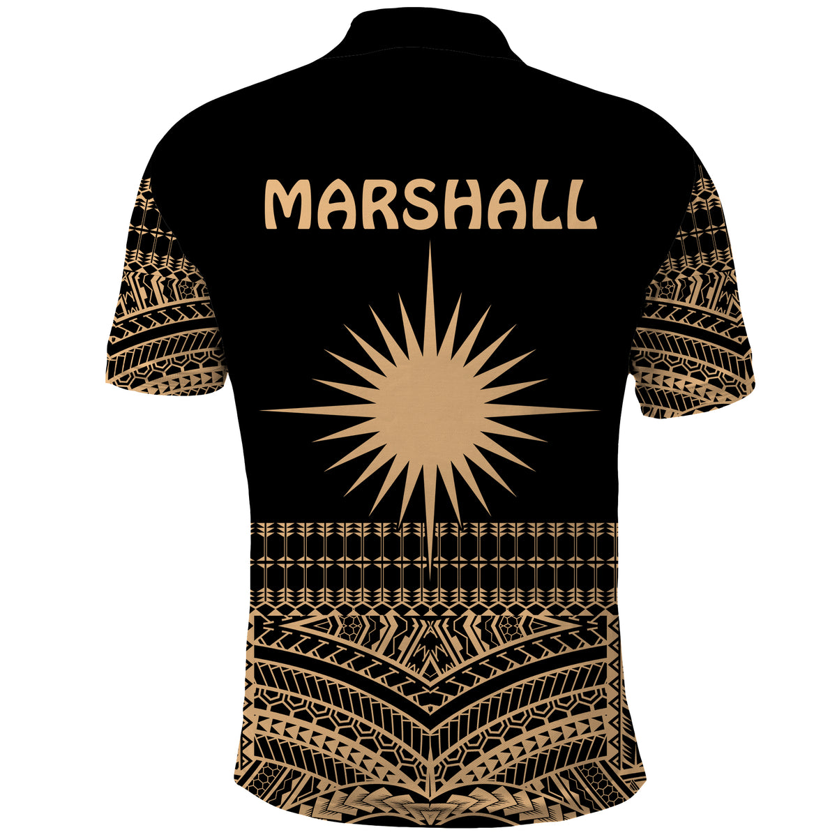 Marshall Islands Polo Shirt Best Tattoo Version Golden LT13 - Polynesian Pride