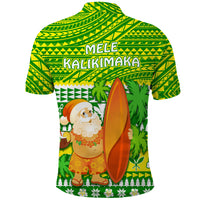 Hawaii Christmas Polo Shirt Polynesian Mele Kalikimaka Santa Claus LT13 - Polynesian Pride