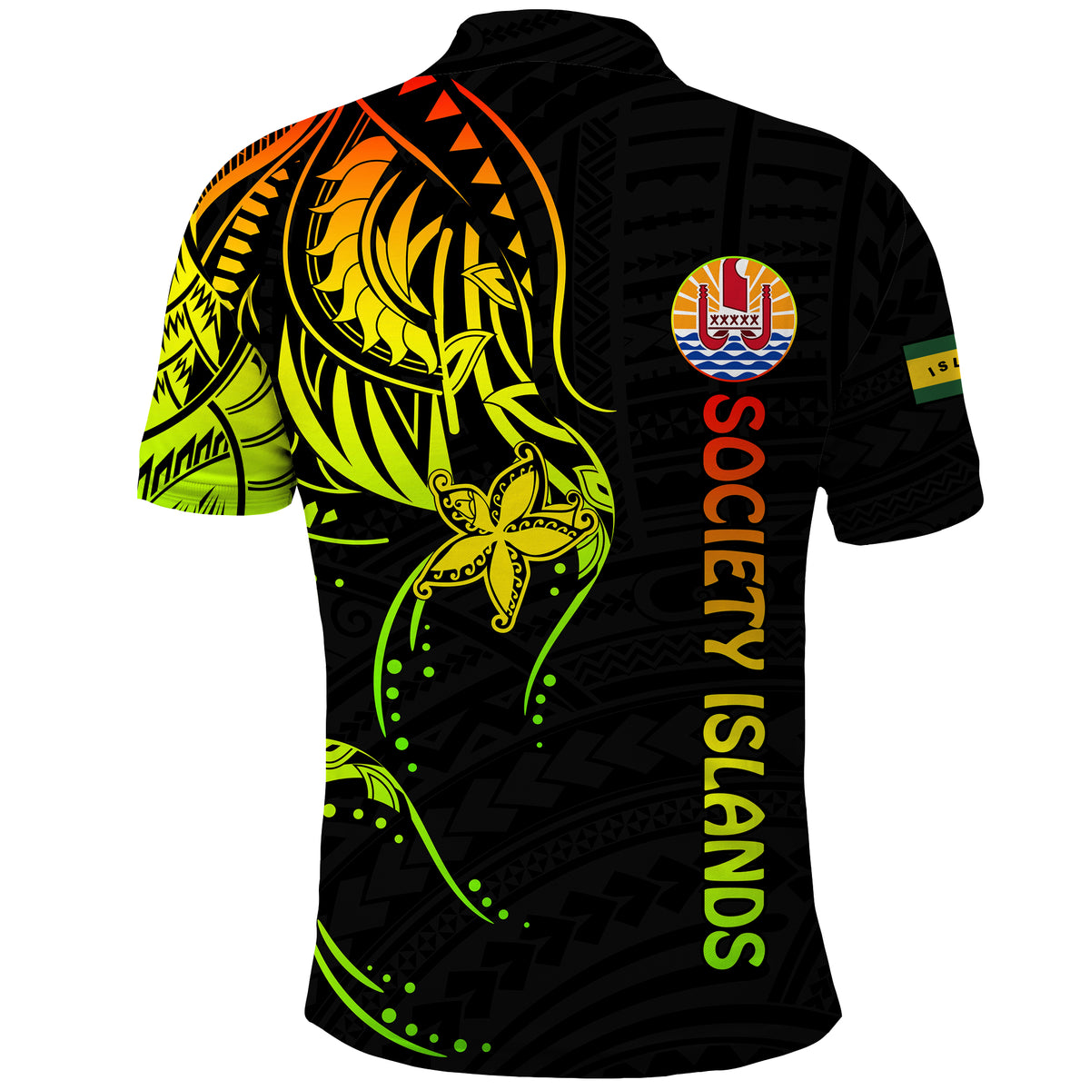 Custom Society Islands Polo Shirt Mix Pattern Leeward Islands French Polynesia LT13 - Polynesian Pride