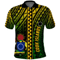 (Custom Text and Number) Cook Islands Polo Shirt Polynesian Pattern Stars LT13 - Polynesian Pride