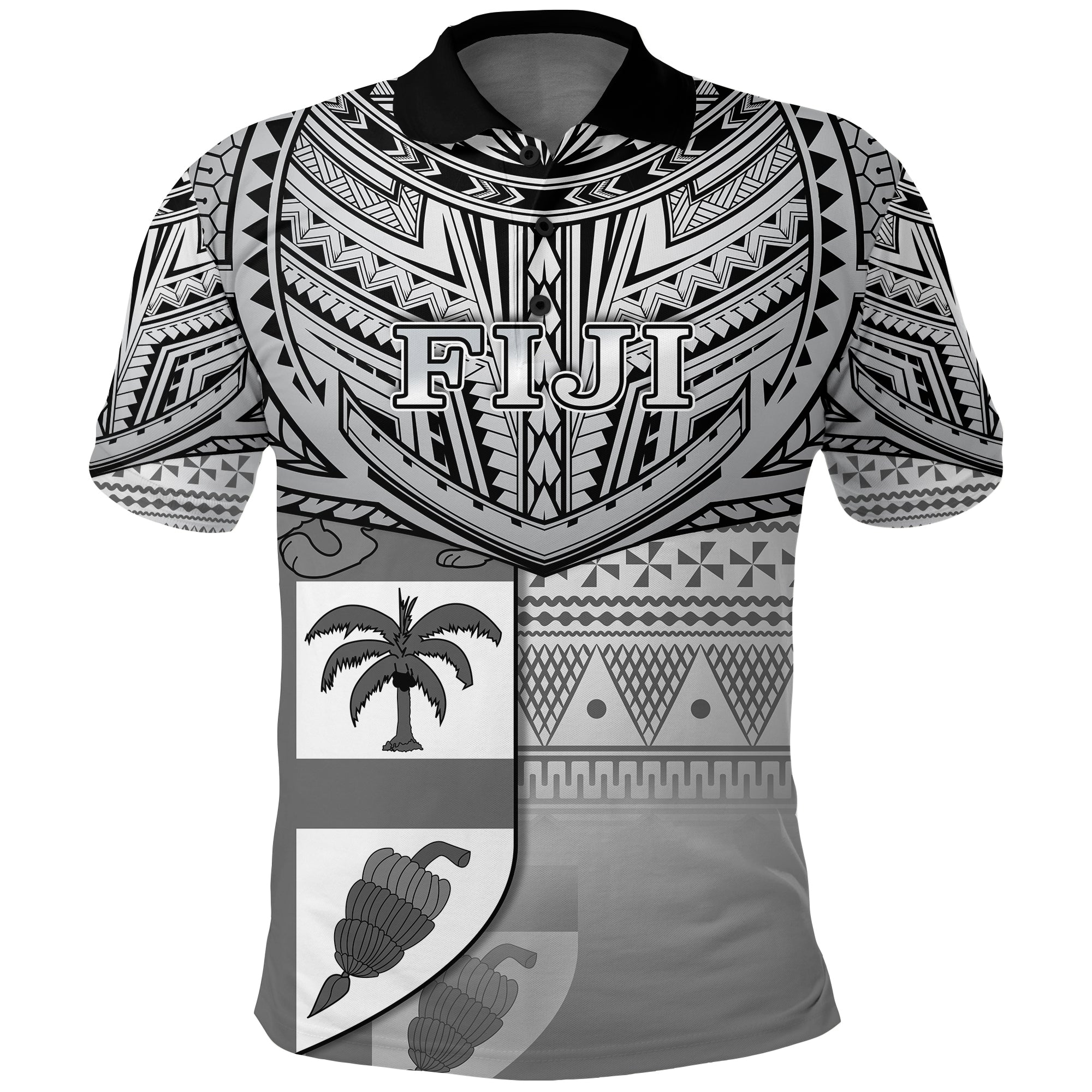 Fiji Creative Polo Shirt Love Country Version Black LT13 Unisex Black - Polynesian Pride