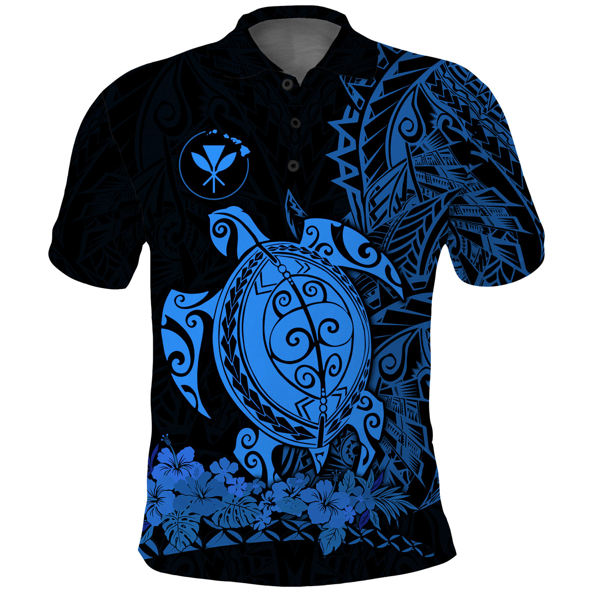 Custom Hawaii Polynesian Polo Shirt Blue Sea Turtles Hawaiian LT13 - Polynesian Pride