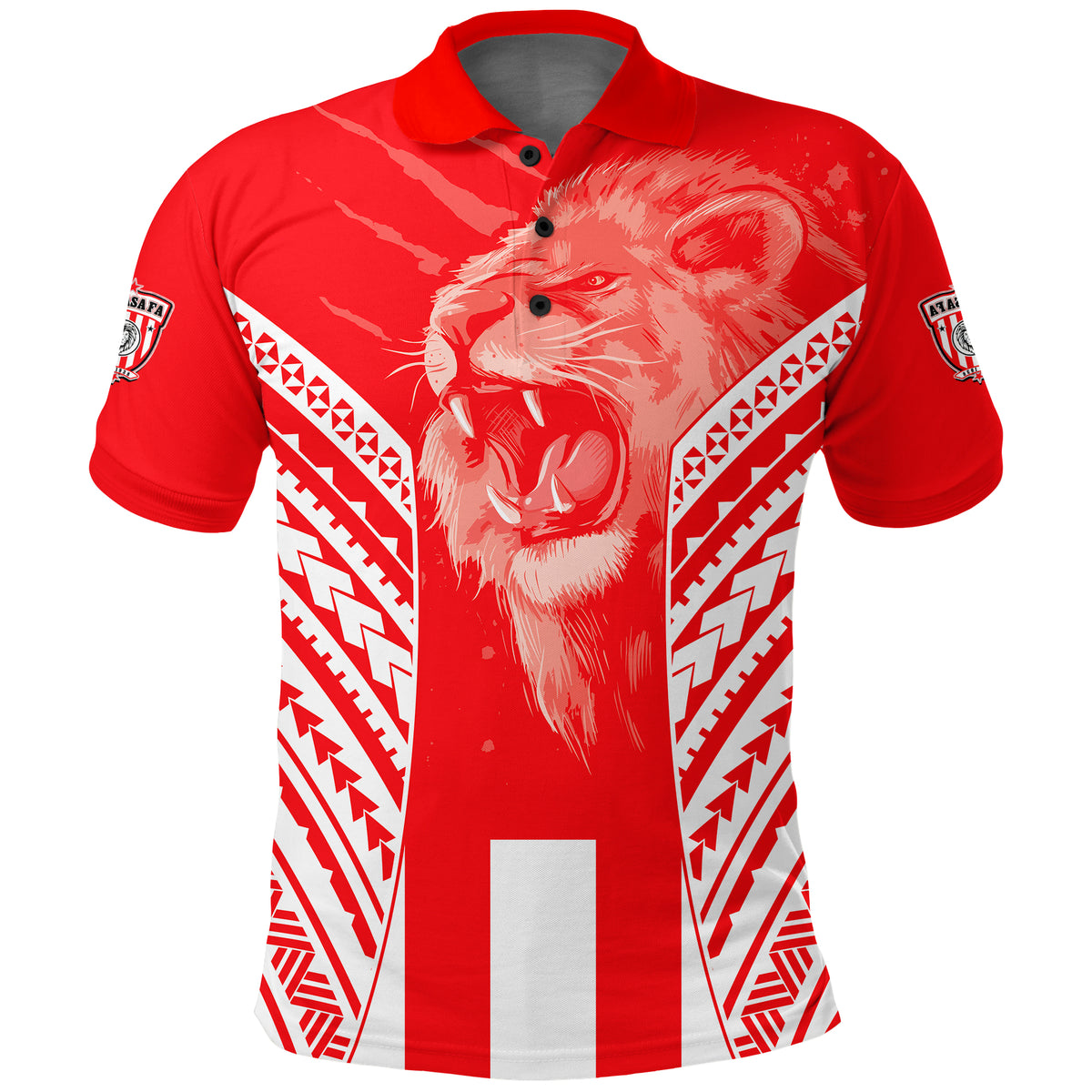 Custom LABASA Football Polo Shirt Strong Lion Of Fiji Custom Text and Number LT13 - Polynesian Pride