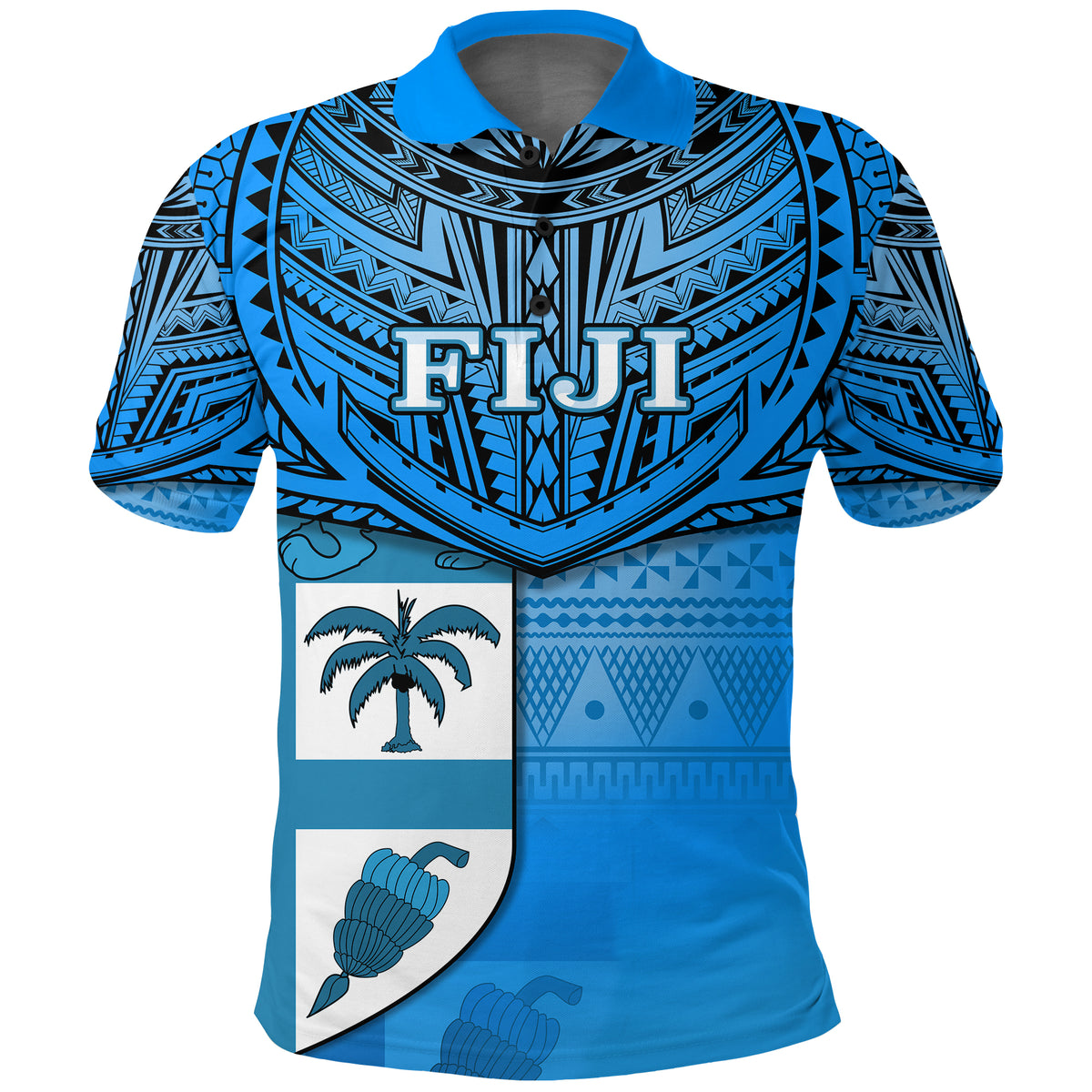 Fiji Creative Polo Shirt Love Country LT13 Unisex Blue - Polynesian Pride
