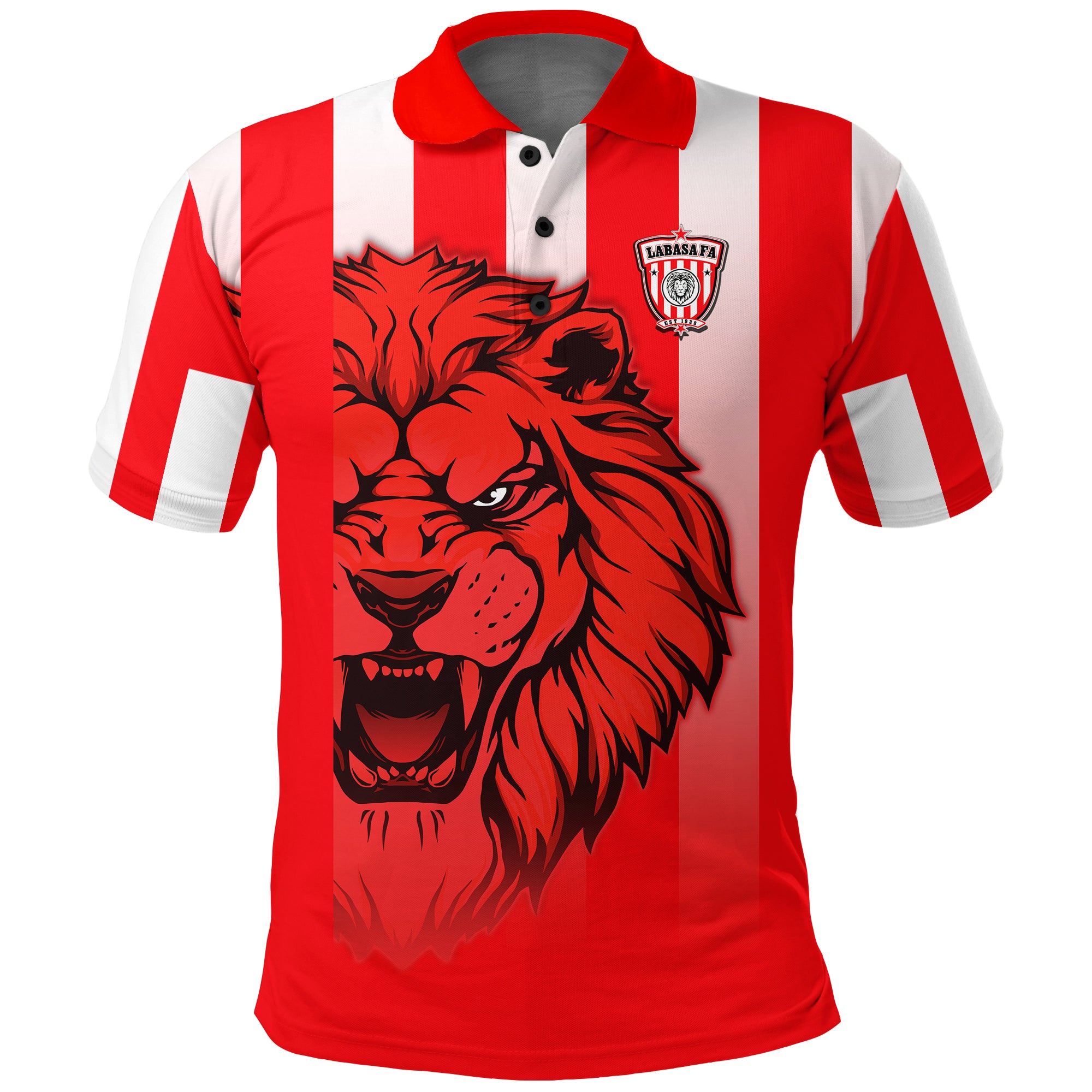 LABASA FA Polo Shirt Football Fijian LT13 Unisex Red - Polynesian Pride