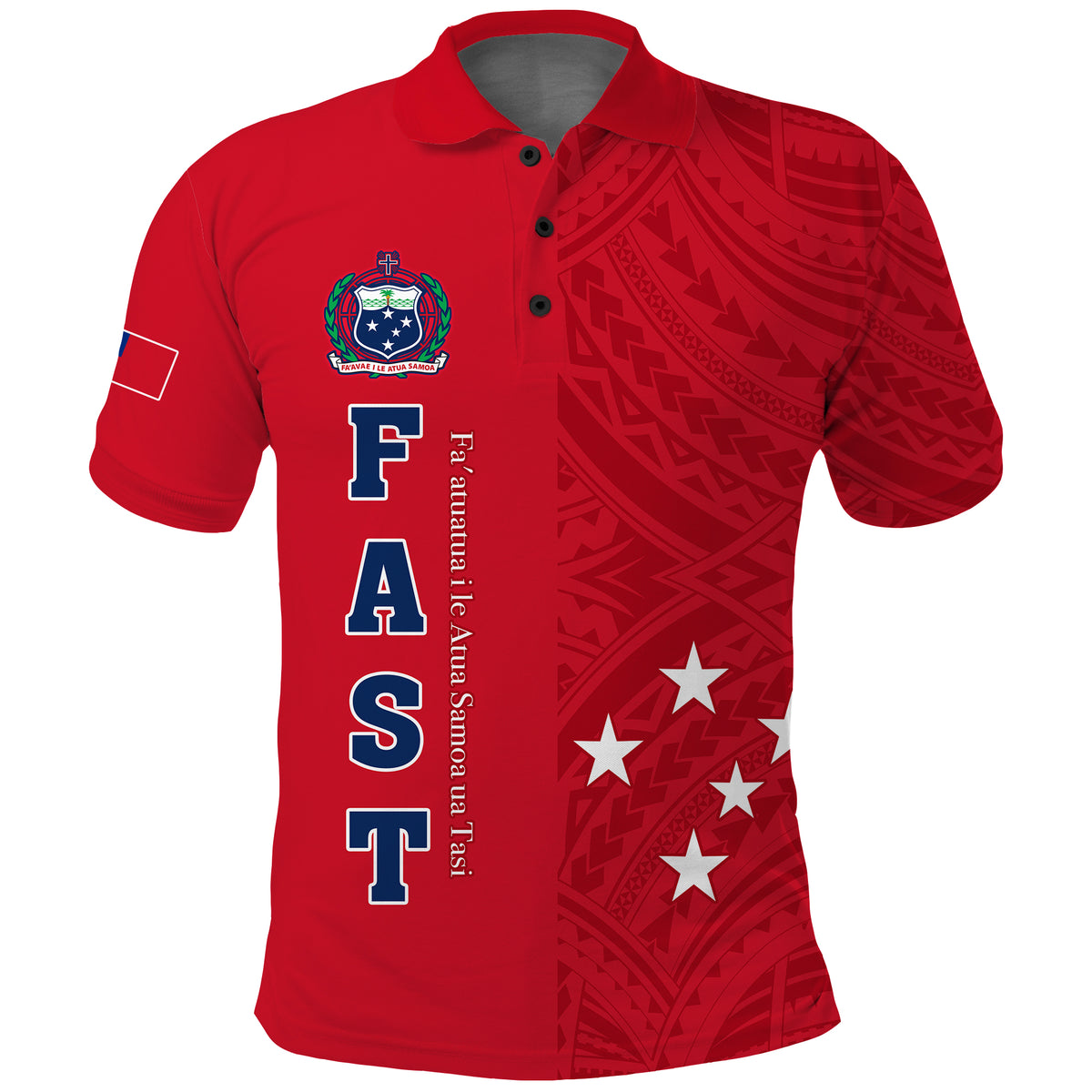 Custom F.A.S.T Samoa Polo Shirt We Ready Polynesian Samoan LT13 - Polynesian Pride