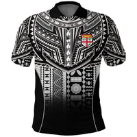 Fiji Faithful Polo Shirt Version Black LT13 Unisex Black - Polynesian Pride