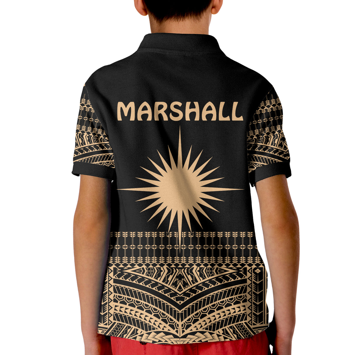Marshall Islands Polo Shirt KID Best Tattoo Version Golden LT13 - Polynesian Pride
