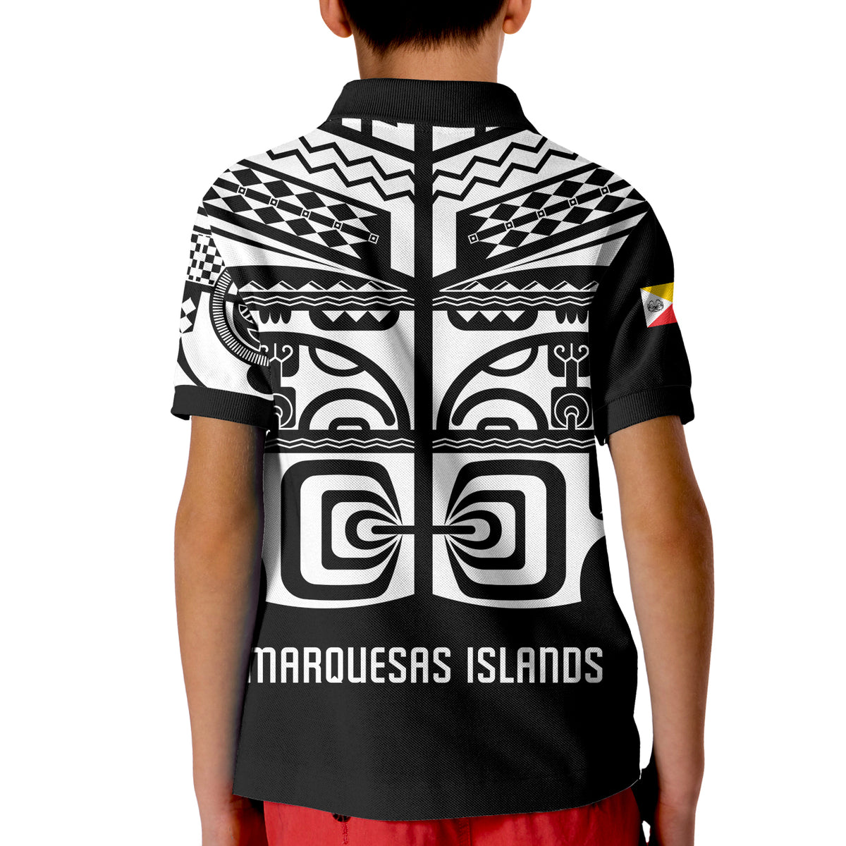 (Custom Personalised) Marquesas Islands Tiki Polo Shirt KID Marquesan Tattoo LT13 - Polynesian Pride