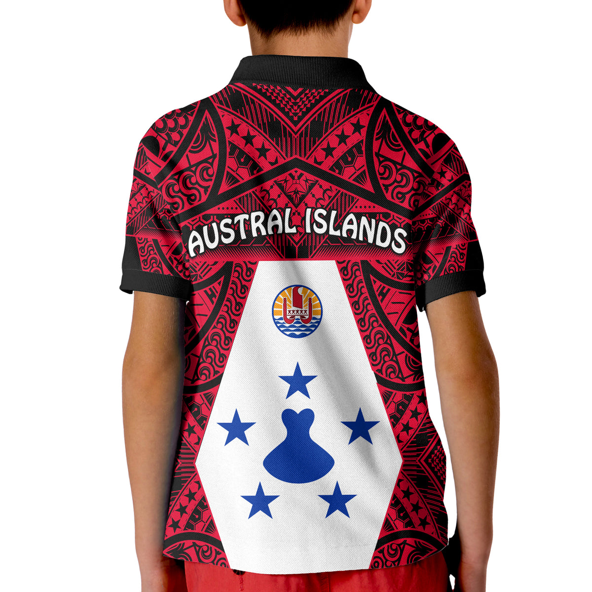 Austral Islands Polo Shirt KID Polynesian Pattern French Polynesia LT13 - Polynesian Pride