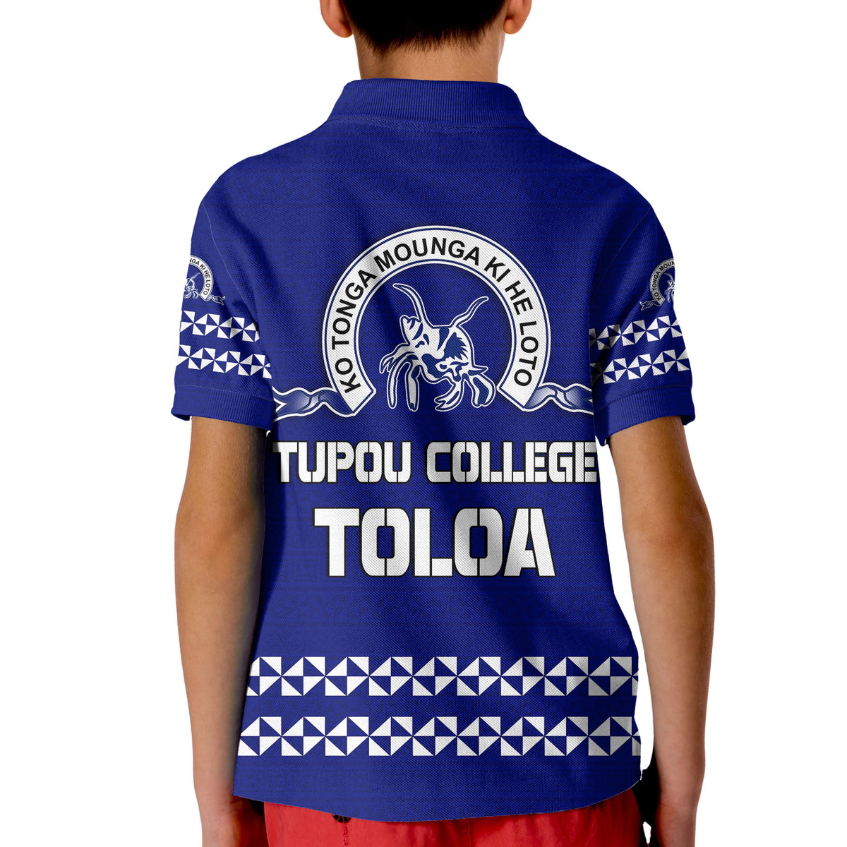 Tonga Tupou College Toloa Polo Shirt KID 156 Years Anniversary Tongan Ngatu LT13 - Polynesian Pride