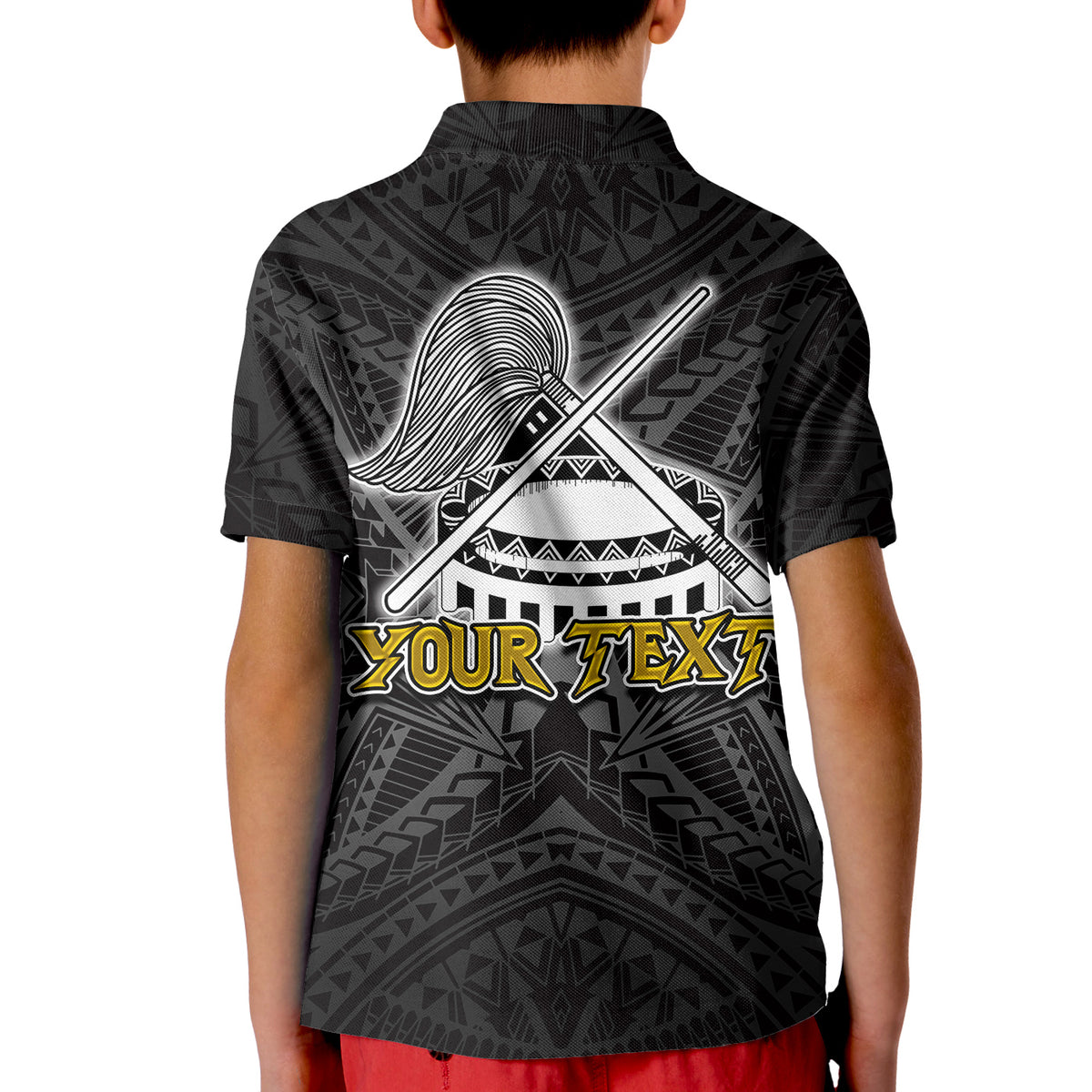 (Custom Personalised) Seal of American Samoa Polo Shirt KID LT6 - Polynesian Pride