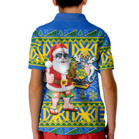 Solomon Islands Christmas Polo Shirt KID Cool Santa Claus LT6 - Polynesian Pride
