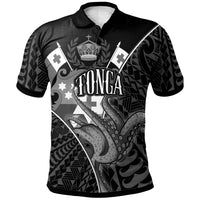Tonga Polo Shirt Octopus Style White Color Unisex White - Polynesian Pride