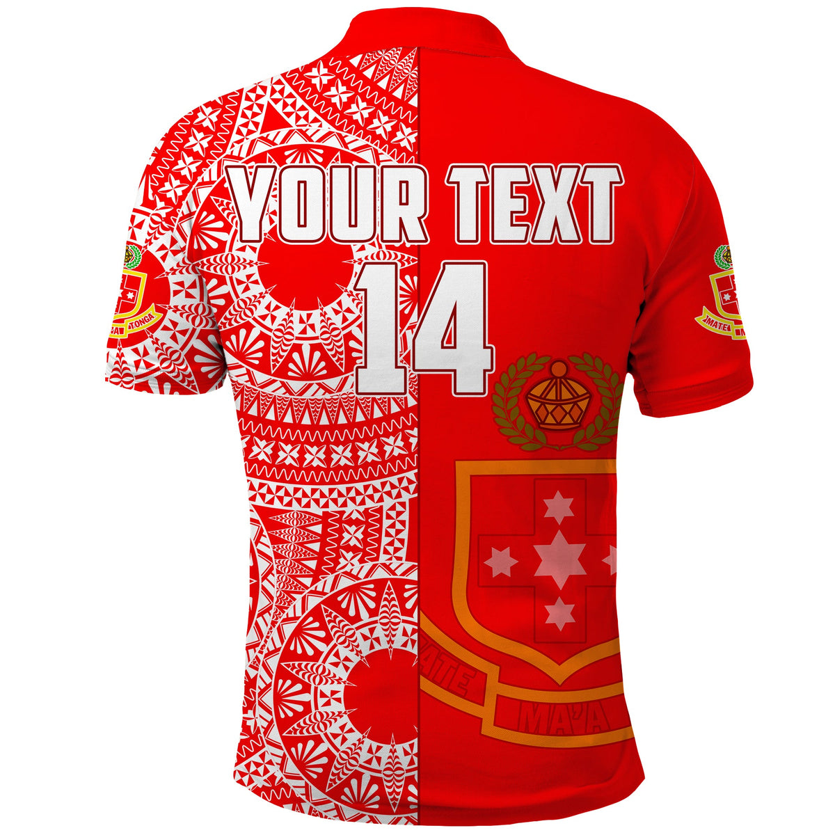 (Custom Text and Number) Kolisi Tonga High School Polo Shirt Class Of Year Tongan Ngatu Pattern LT14 - Polynesian Pride
