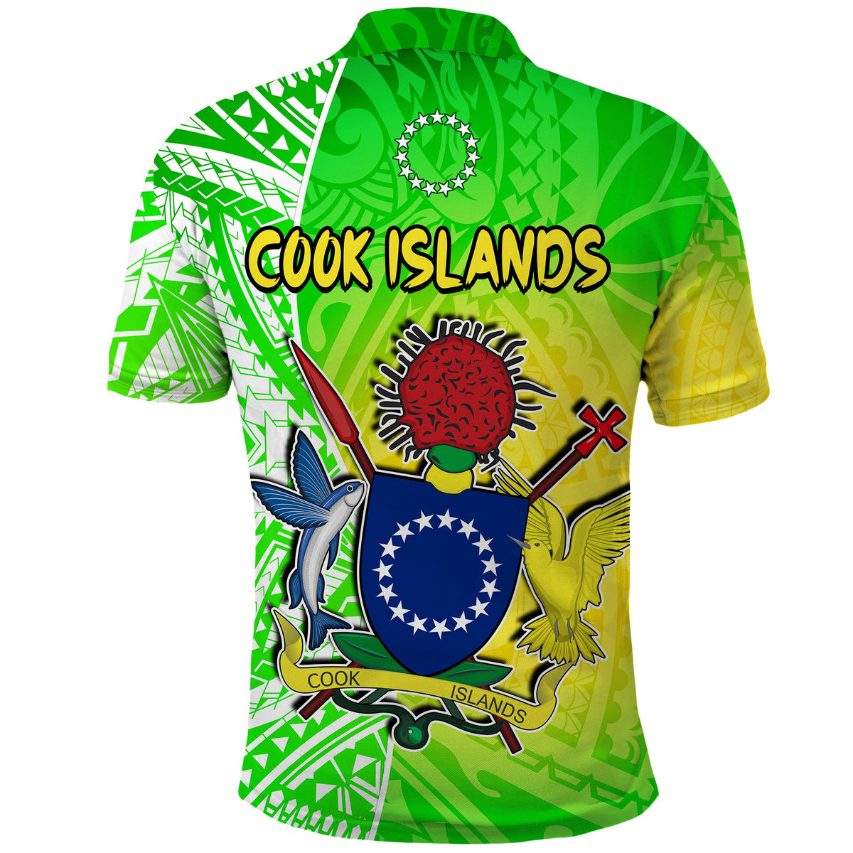 Happy Mangaia Gospel Day Polo Shirt Cook Islands Coat Of Arms Polynesian Pattern LT14 - Polynesian Pride