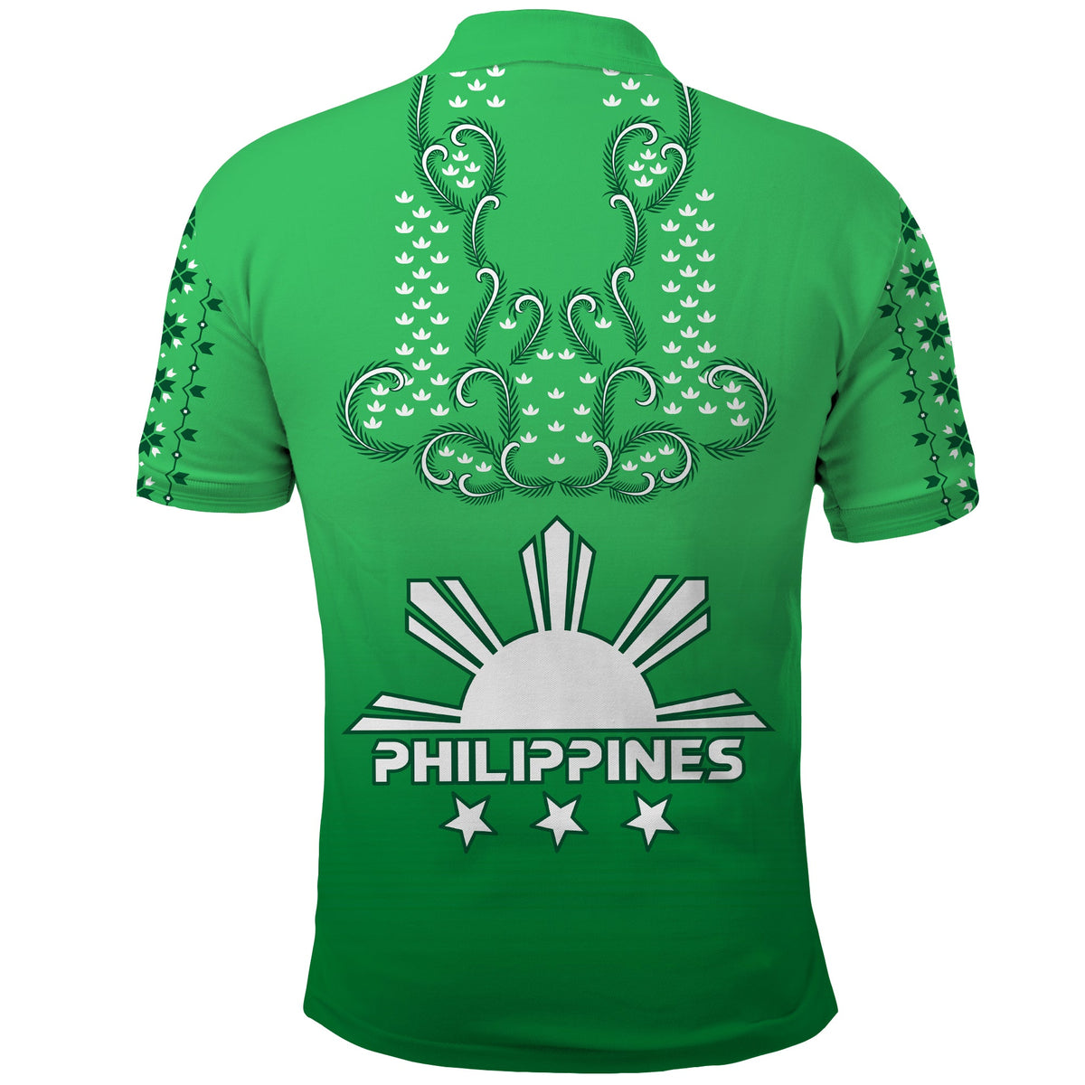 Philippines Polo Shirt Sun Filipino Green Barong LT13 - Polynesian Pride