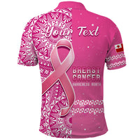 Custom Tonga Breast Cancer Polo Shirt Tongan Ngatu Pattern No One Fights Alone LT14 - Polynesian Pride