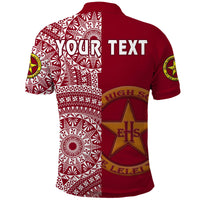 Custom Tonga Eua High School Polo Shirt Tongan Ngatu Pattern LT14 - Polynesian Pride