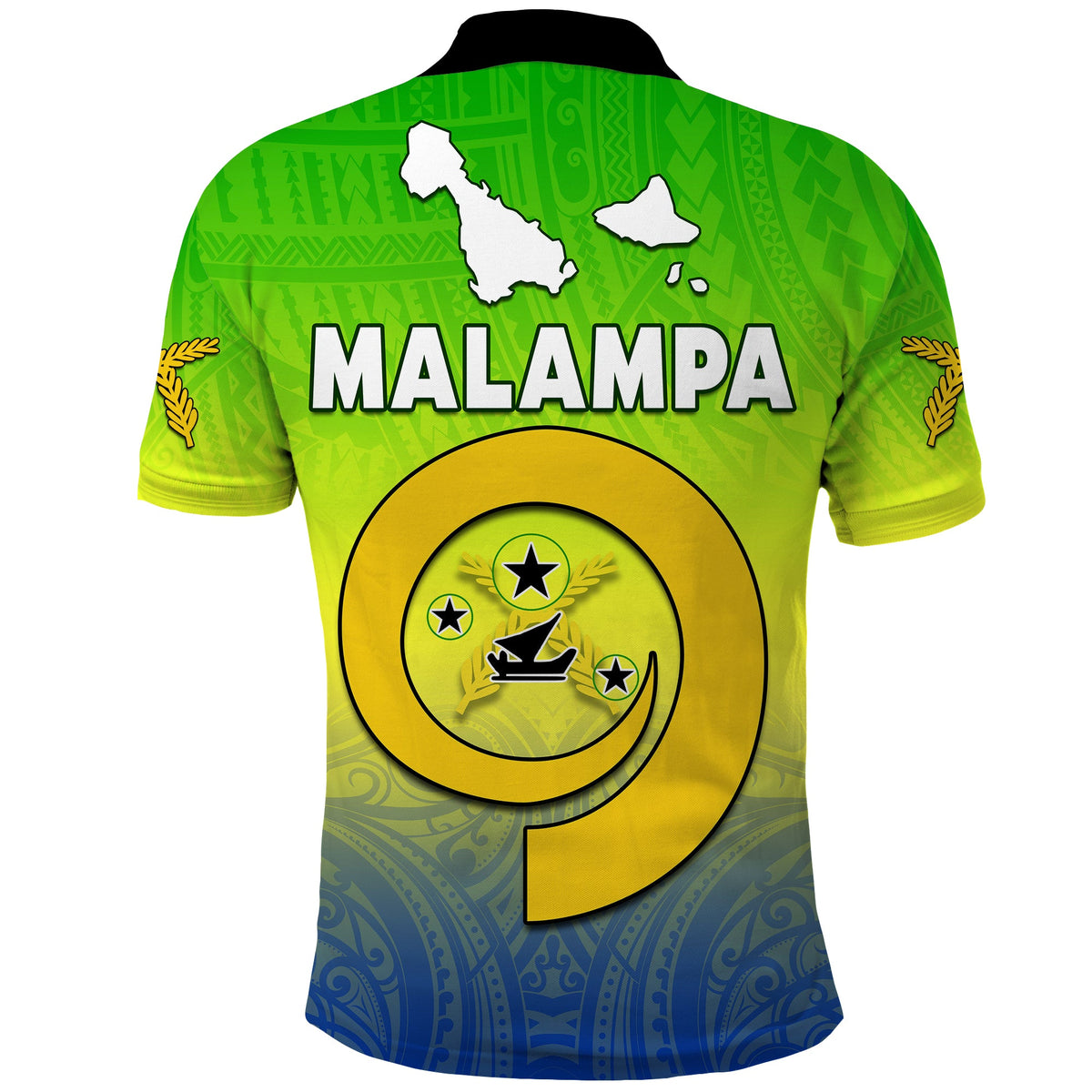 Malampa Province Polo Shirt Native Canoe Mix Vanuatu Pig Tusk Green Version LT14 - Polynesian Pride
