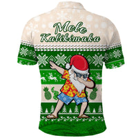 Hawaii Mele Kalikimaka Polo Shirt Dabbing Santa Green Merry Christmas LT14 - Polynesian Pride