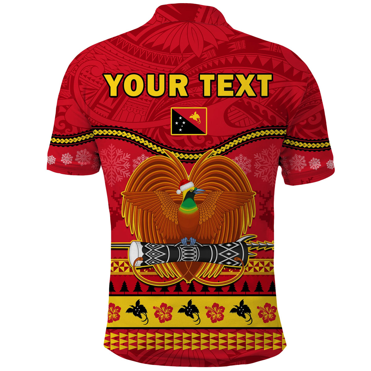 Custom Papua New Guinea Christmas Polo Shirt Bird Of Paradise Bikpela Hamamas Blong Dispela Krismas LT14 - Polynesian Pride