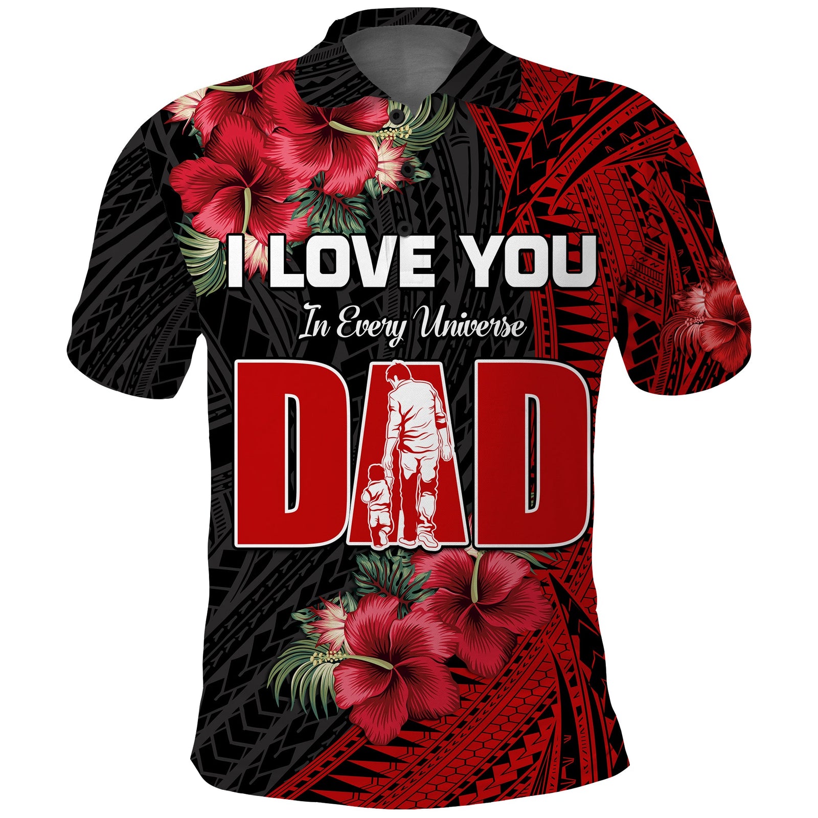 Happy Fathers Day Polo Shirt Polynesian Best Dad Ever LT13 Red - Polynesian Pride