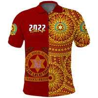 (Custom Text and Number) Tonga Vavau High School Polo Shirt Class Of Year Tongan Ngatu Pattern LT14 - Polynesian Pride