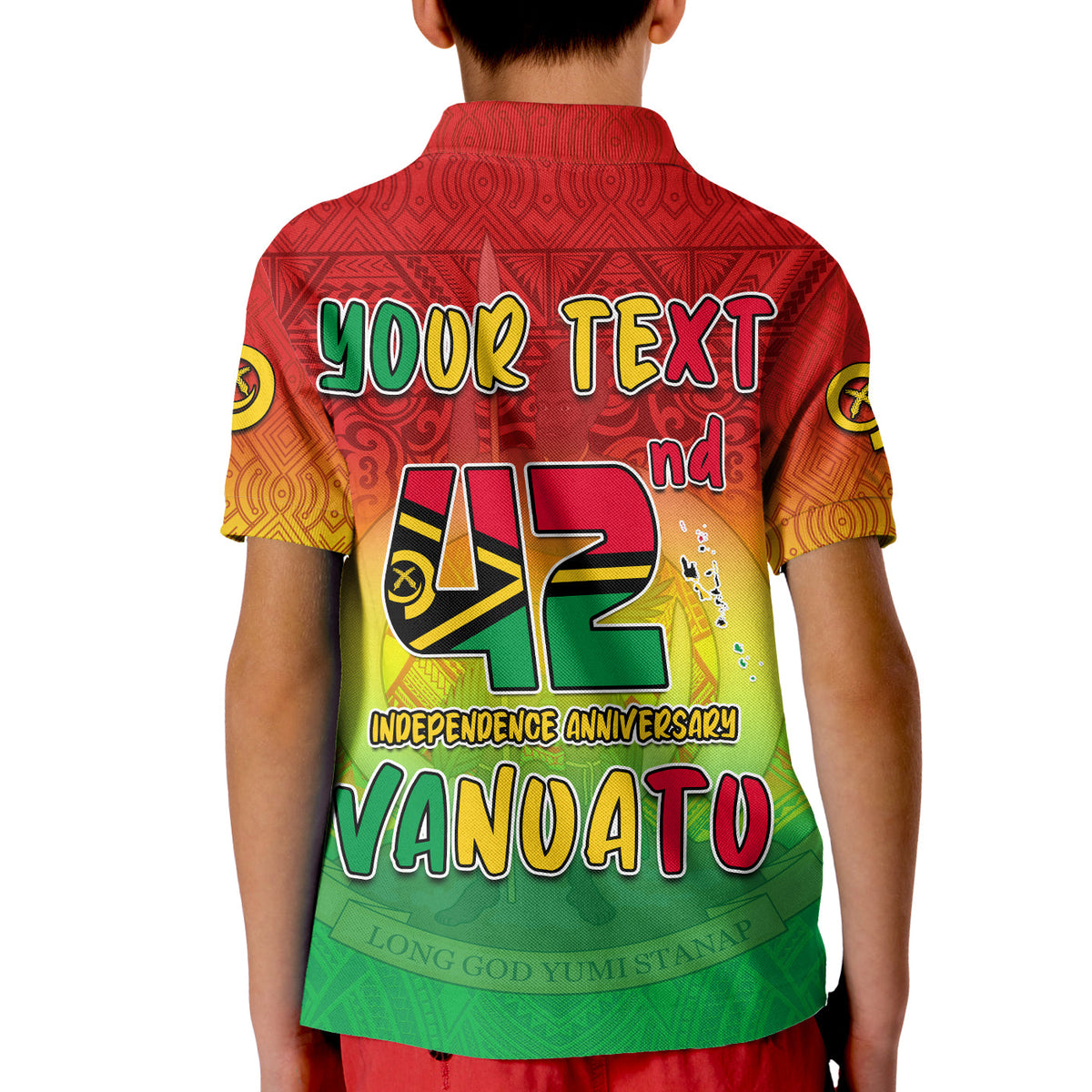 Custom Vanuatu Independence Day Polo Shirt 42nd Anniversary Yumi Yumi Yumi LT13 - Polynesian Pride