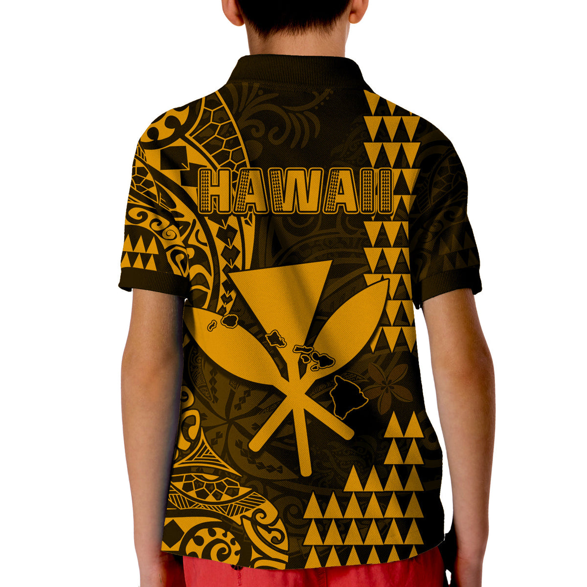 Hawaii Day Kakau Polo Shirt Proud To Be Hawaiian Gold King Kamehameha and Kanaka Maoli LT13 - Polynesian Pride
