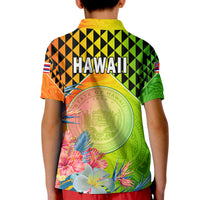 Happy Hawaii Fathers Day Polo Shirt KID Hawaiian Tribal Kanaka Maoli Hibiscus LT14 - Polynesian Pride