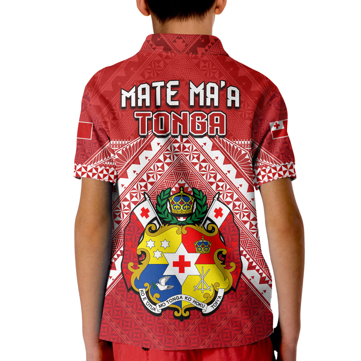 Tonga Rugby MMT Polo Shirt KID Ngatu Mate Maa Tonga Special LT13 - Polynesian Pride