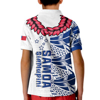 Toa Samoa Rugby Polo Shirt KID Siamupini Ula Fala White LT13 - Polynesian Pride