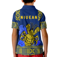 Niue Polo Shirt Happy Constitution Day Niuean Hiapo Crab With Map LT14 - Polynesian Pride