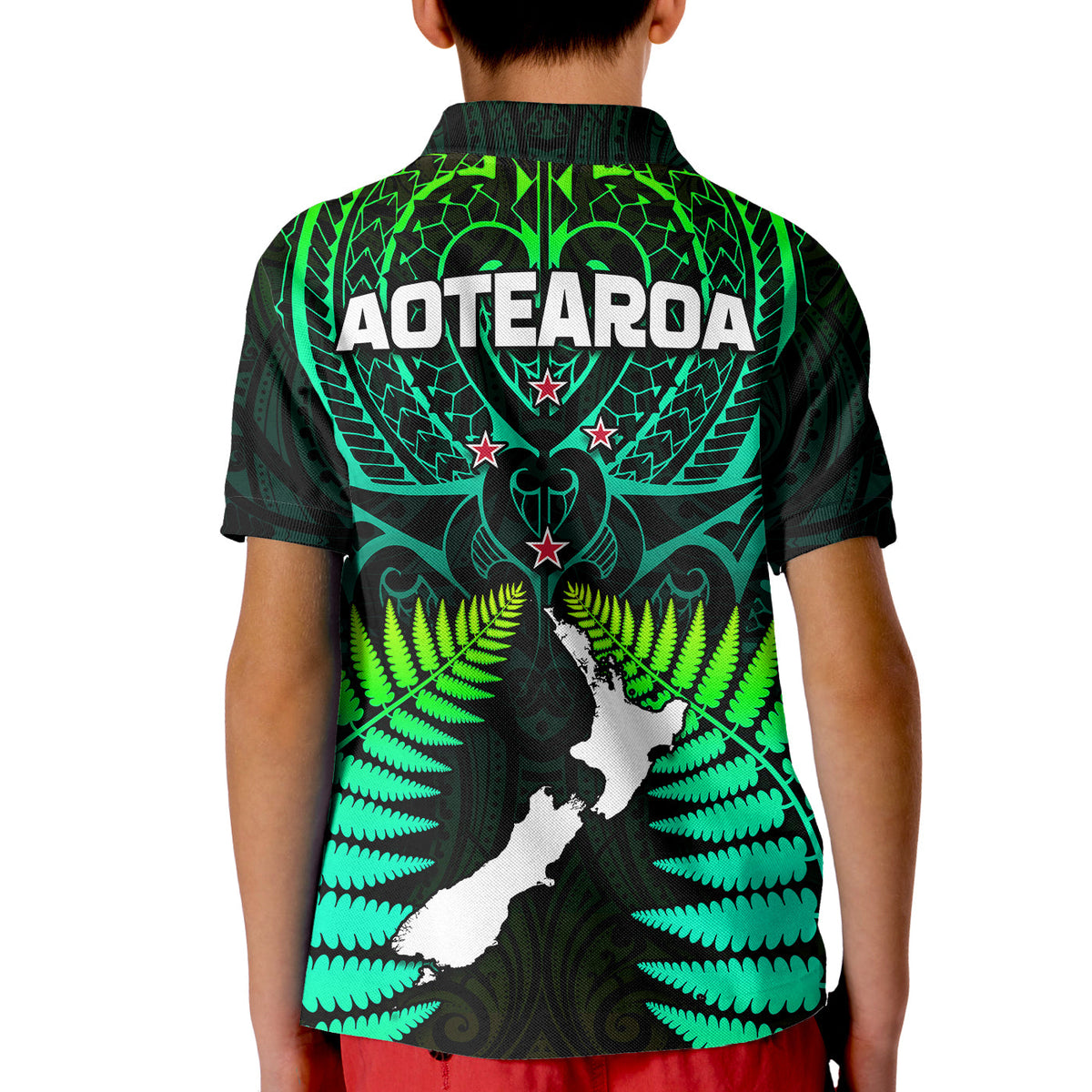 New Zealand Polo Shirt Aotearoa Fern Hei Tiki Green Style LT13 - Polynesian Pride