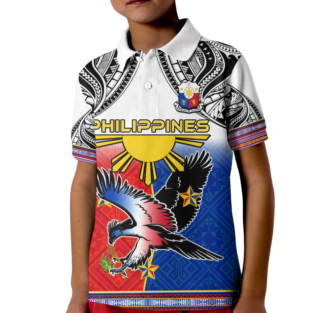 Philippines Polo Shirt Polynesian Filipino Pattern With Eagle LT14 - Polynesian Pride